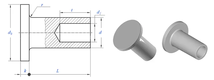 copper semi tubular rivets
